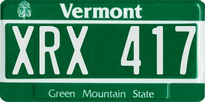VT license plate XRX417