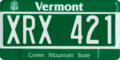 VT license plate XRX421