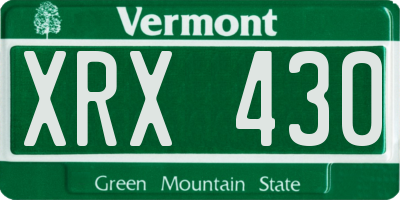 VT license plate XRX430