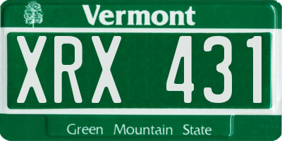 VT license plate XRX431