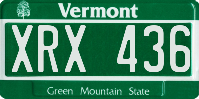VT license plate XRX436