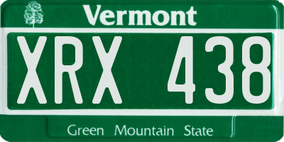 VT license plate XRX438