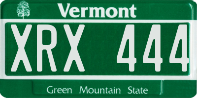 VT license plate XRX444