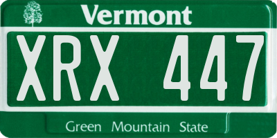 VT license plate XRX447