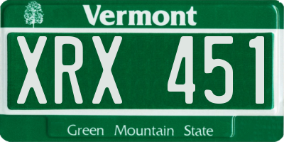 VT license plate XRX451