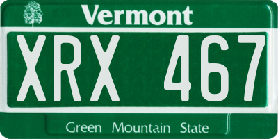 VT license plate XRX467