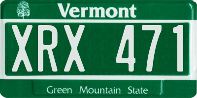 VT license plate XRX471