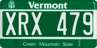 VT license plate XRX479
