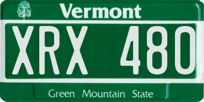 VT license plate XRX480