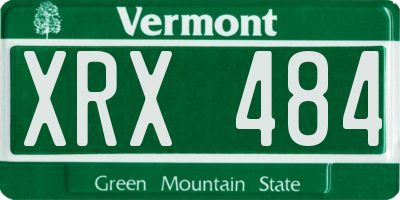 VT license plate XRX484