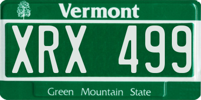 VT license plate XRX499