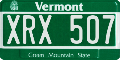 VT license plate XRX507