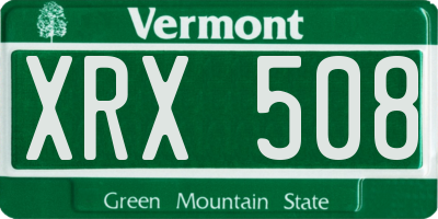 VT license plate XRX508