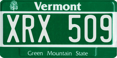 VT license plate XRX509