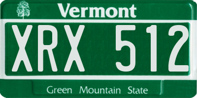VT license plate XRX512
