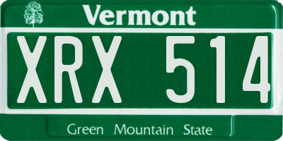VT license plate XRX514
