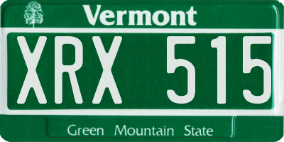 VT license plate XRX515
