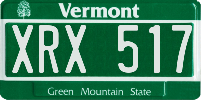 VT license plate XRX517
