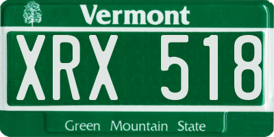 VT license plate XRX518