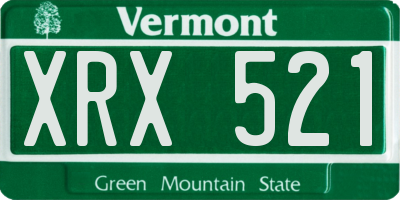 VT license plate XRX521