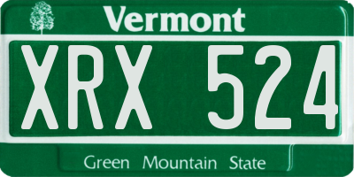 VT license plate XRX524