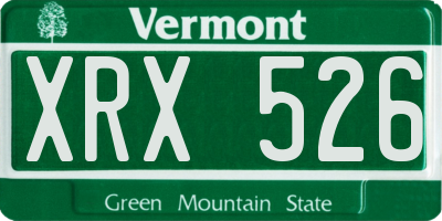 VT license plate XRX526