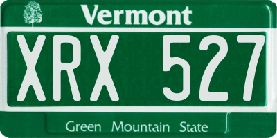 VT license plate XRX527