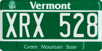 VT license plate XRX528