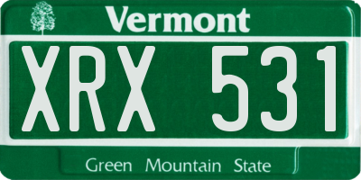 VT license plate XRX531