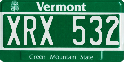 VT license plate XRX532