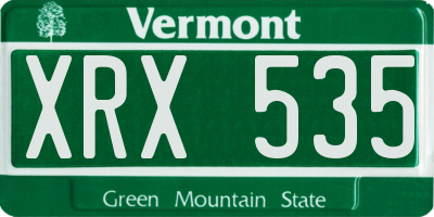 VT license plate XRX535