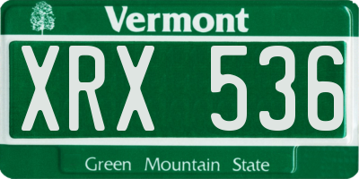 VT license plate XRX536
