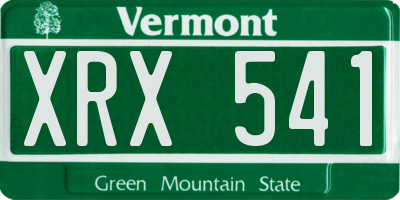 VT license plate XRX541