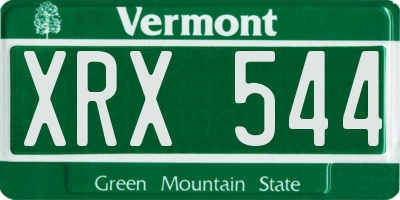 VT license plate XRX544