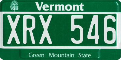 VT license plate XRX546