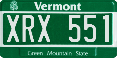 VT license plate XRX551