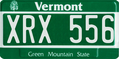 VT license plate XRX556