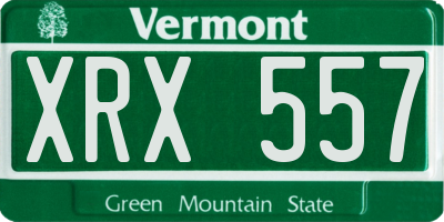 VT license plate XRX557