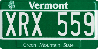 VT license plate XRX559