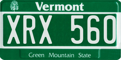 VT license plate XRX560