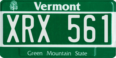 VT license plate XRX561