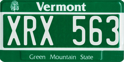 VT license plate XRX563