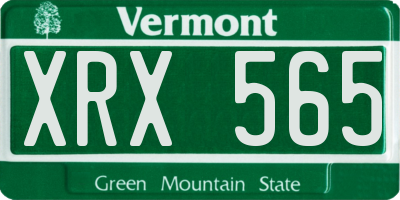 VT license plate XRX565