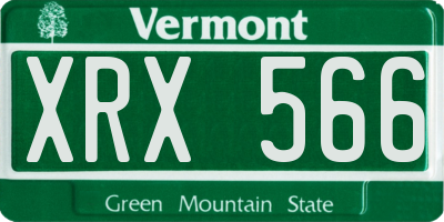 VT license plate XRX566