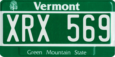 VT license plate XRX569
