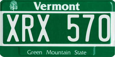 VT license plate XRX570