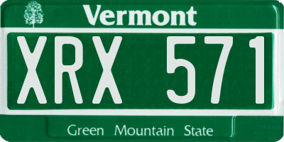 VT license plate XRX571