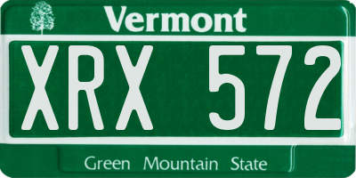 VT license plate XRX572