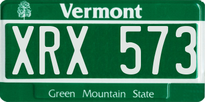 VT license plate XRX573