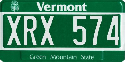 VT license plate XRX574